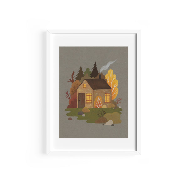 Evening Cabin Print