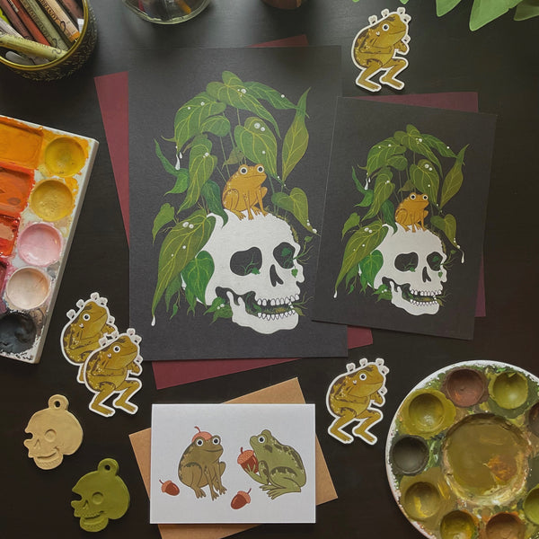 Frog and Flies Sticker