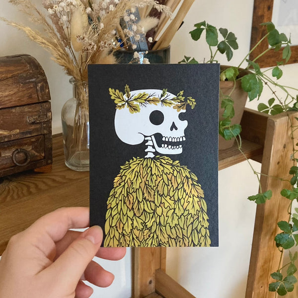 Leafy Skull Postcard