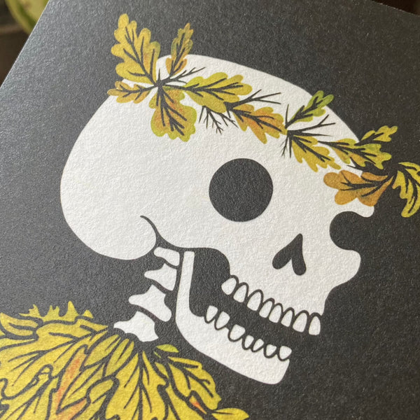 Leafy Skull Postcard