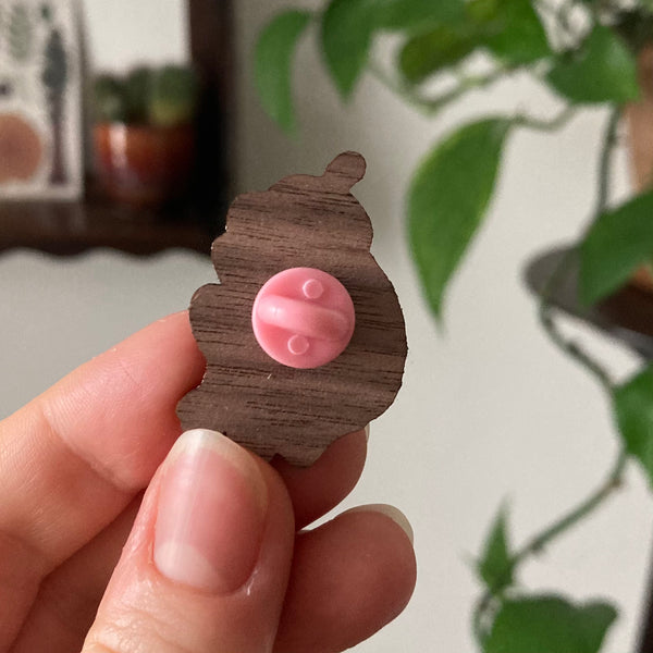 Frog Wooden Pin Badge