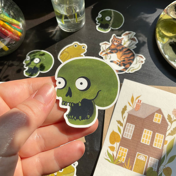 Green Skull Sticker