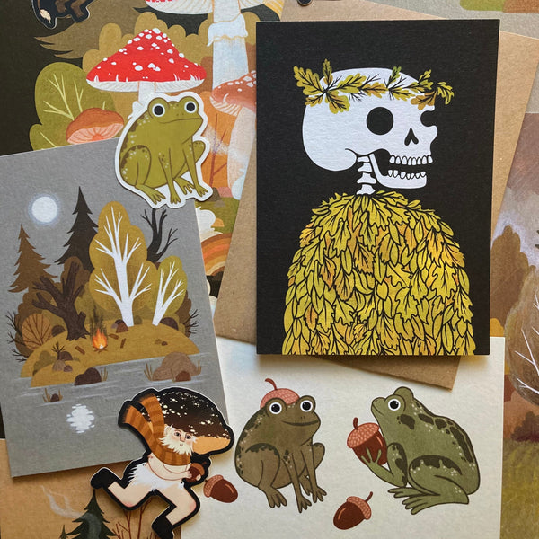 Moonlit Campfire Postcard