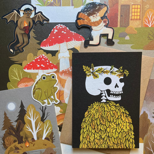 Leafy Skull Postcard