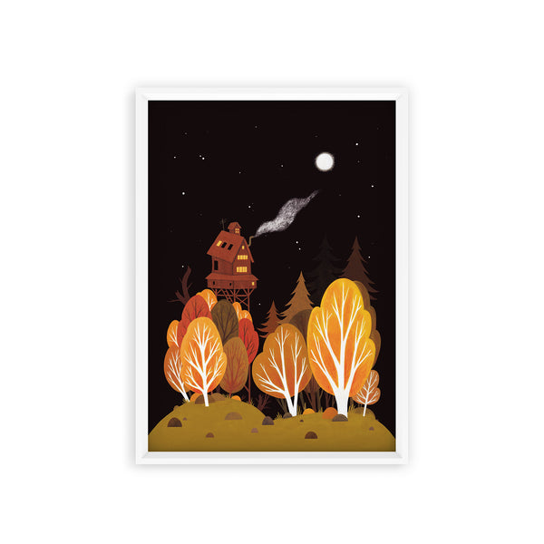Nighttime Treehouse Print