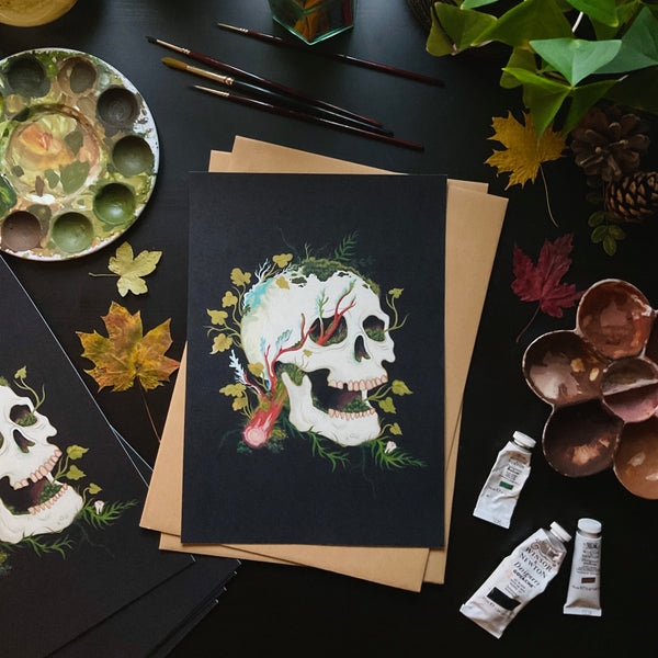 Skull and Moss Print