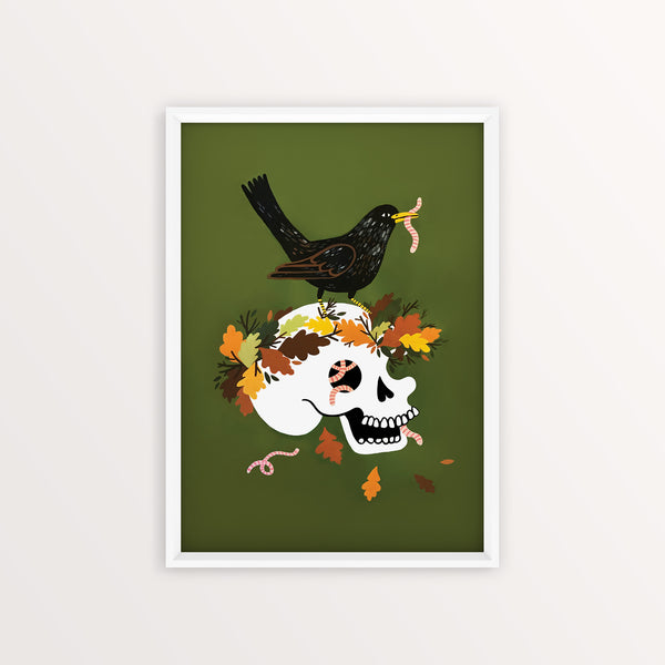 Blackbird and Skull Print