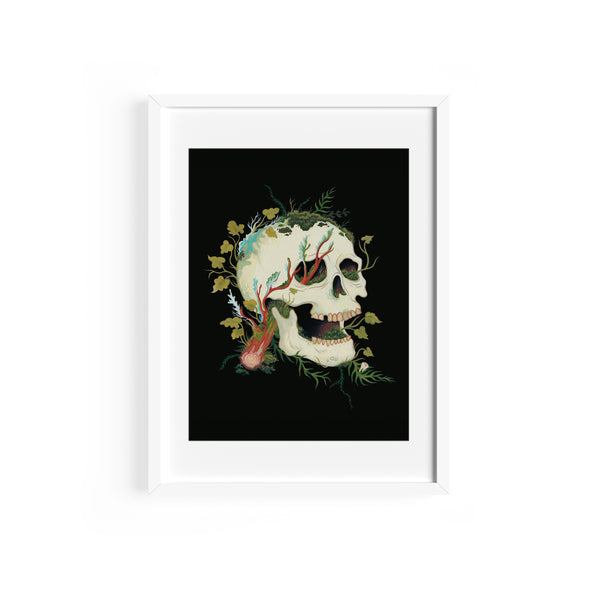 Skull and Moss Print