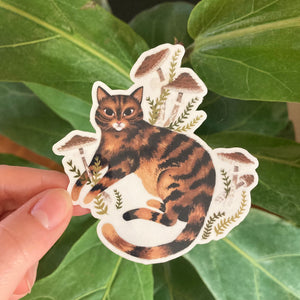 Mog and Mushrooms Sticker