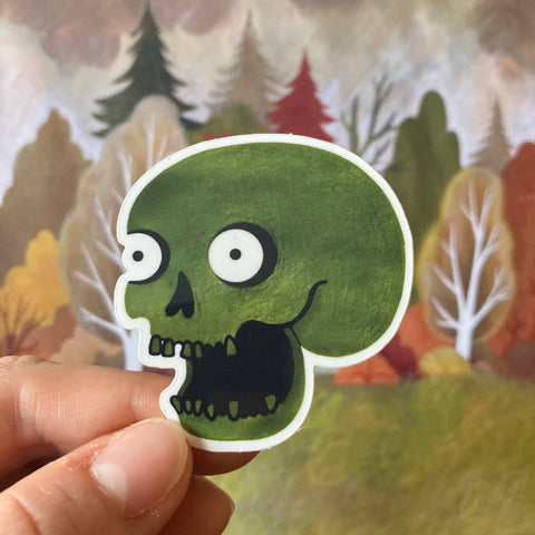 Green Skull Sticker