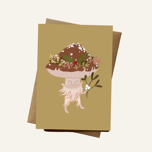 Mistletoe Mushroom Card