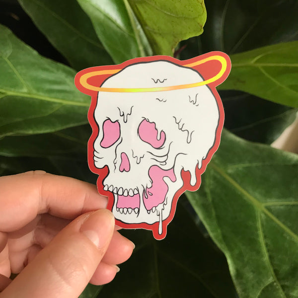 Angel Skull Sticker